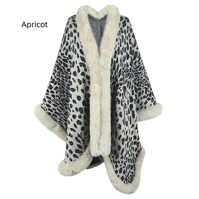 Cape Cardigan Leopard Shawl Cloak
