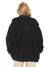 Warm Soft Zipper Fur Jacket Female Plush Overcoat 