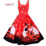 Halloween Sleeveless Party Print Dress