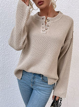Round Neck Button-down Cardigan Sweater