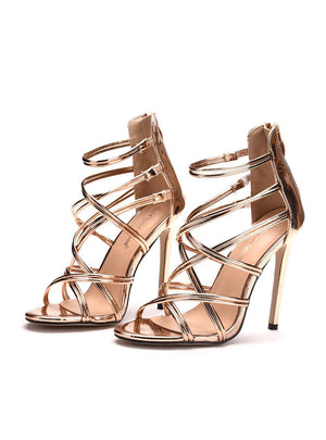 11 cm High-heeled Hollow Sandals