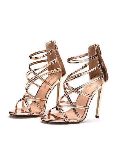 11 cm High-heeled Hollow Sandals