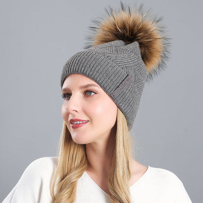 Knitted Cashmere Curling Thickened Hat