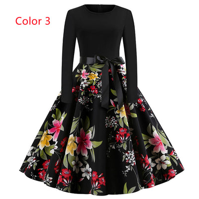 Casual Printed Long Sleeve Dress