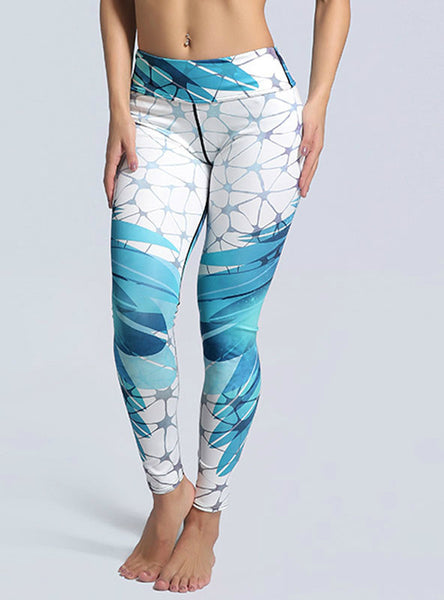 Sportswear Bird's Nest Printed Slim Leggings