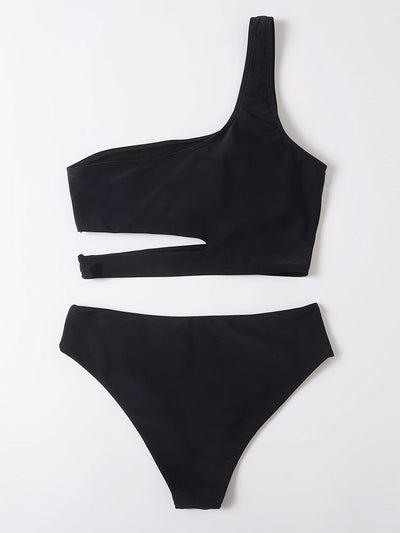 Women One-shoulder Split Bikini