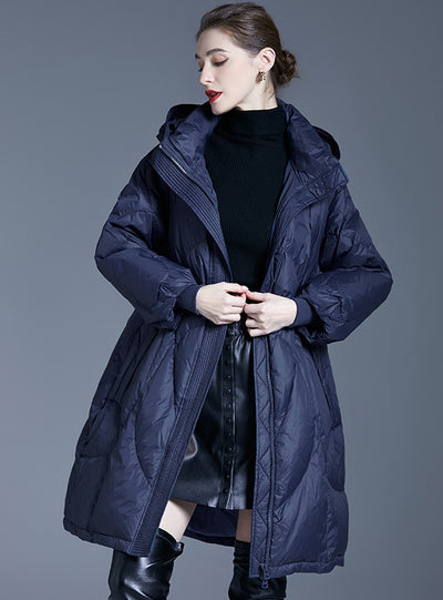 Loose Long Hooded Down Jacket
