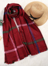 Vintage Cashmere Plaid Scarf Warm Shawl