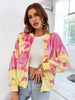 Tie-dyed Long-sleeved Plush Coat