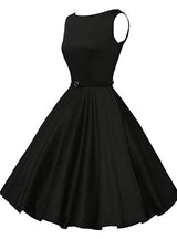 Fashion Black Short Sleevelss Vintage Tea Dress