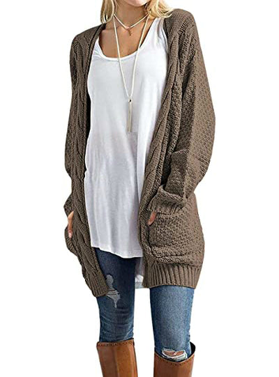 Long Sleeve Solid Color Knit Cardigans Sweater