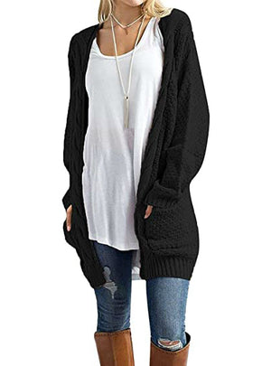 Long Sleeve Solid Color Knit Cardigans Sweater