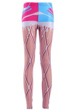 Ice Cream Color Splicing Women Leggings Pants 