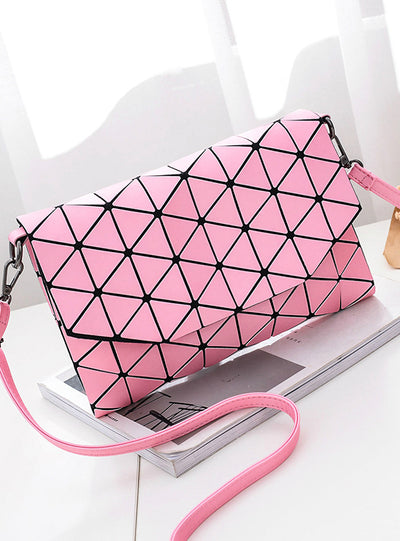 Solid Plaid Geometric Lingge Envelope Handbag