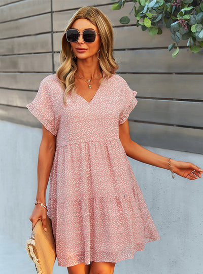 A-line Skirt Loose Print Dress