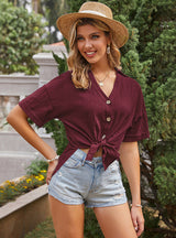 Open-sleeved Loose Lapels Shirt