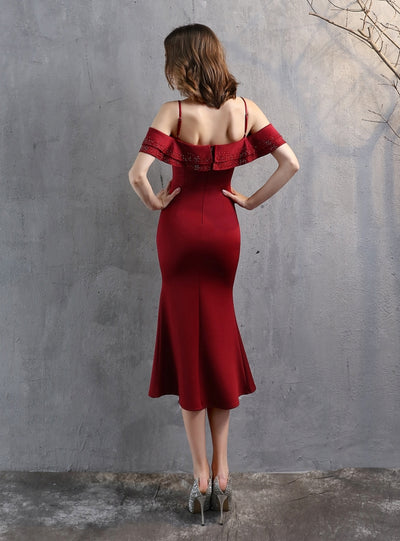 Sexy Sheath Straps Beading Party Dress