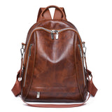 PU Outdoor Travel Leisure Soft Leather Retro Backpack