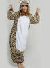 Leopard Bear Pajamas Sets Flannel Hooded Cartoon