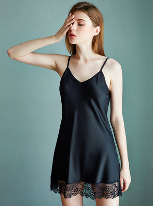 Ice Satin Suspender Nightgown