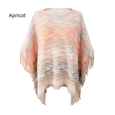 Sweater Fringe Coat Shawl Cloak