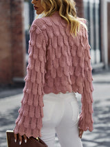 Women Horn Long Sleeve Sweater