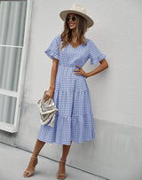 Plaid Temperament Big Swing Dress