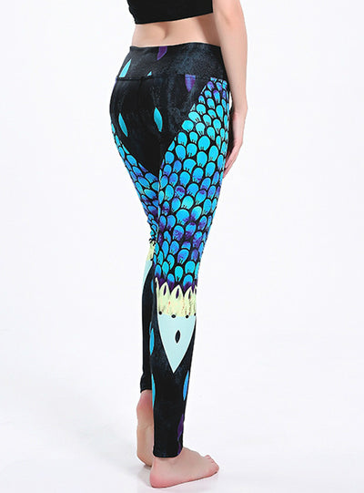 Elastic Slim Leggings Petal Printed Workout