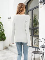 Loose Solid Color Sexy Lace-up Sweater