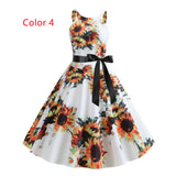 Retro Print Sleeveless Dress