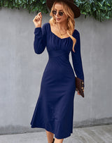 Solid Color Bottoming Romantic Dress