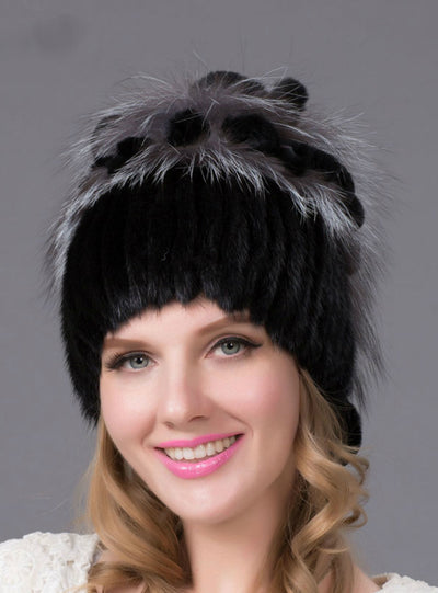 Hat Winter Real Mink Fur Hat Fox Fur Rabbit Fur 