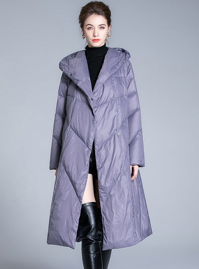 Warm Hooded Long Down Jacket