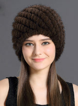 Mink Fur Hat Women With Natural Real Fur