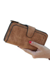 Women Wallet Design Hasp Solid Color Card Bags 