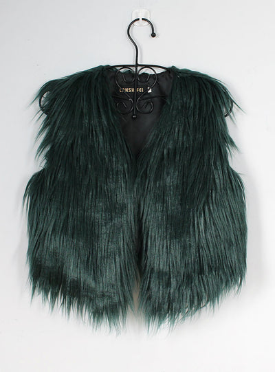 Fur Vest Women's Short Faux Fur Vest
