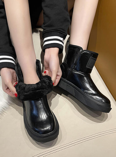 Loose Cake Thick Sole Plus Velvet Boots