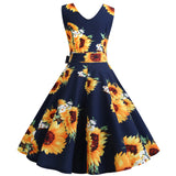 Sexy Sleeveless V-neck Print Dress