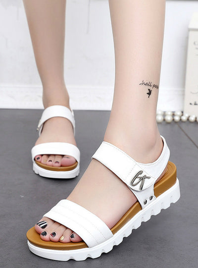 Women Aged Leather Flat Fashion Women Shoes