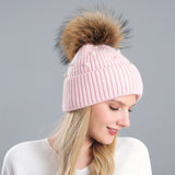 Rabbit Hair Blended Pearl Knitted Hat
