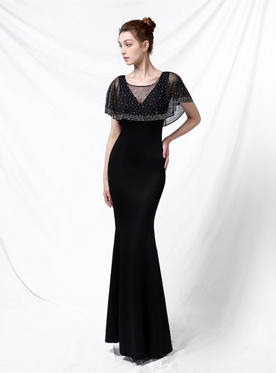 Sexy V-neck Long Prom Dress With Shawl