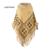Bead Tassel Hem Cape Shawl