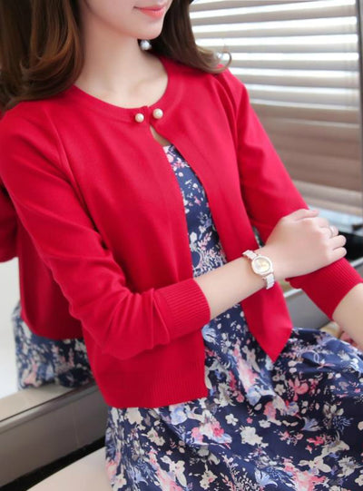 Spring Autumn Shawl Thin Coat Long Sleeved Sweater