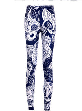 Digital Print Pants Trousers Stretch Blue Pants 