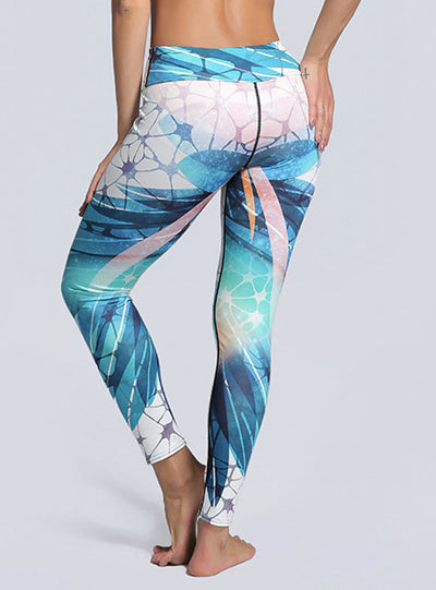 Sportswear Bird's Nest Printed Slim Leggings