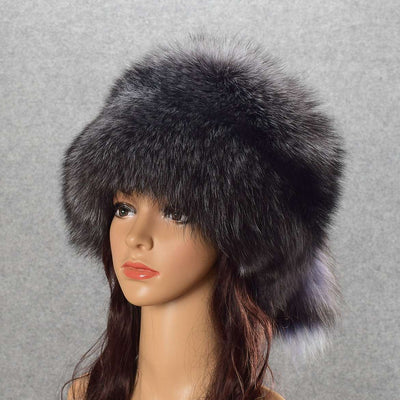 Fox Fur Padded Warm Ear Protection Hat Winter