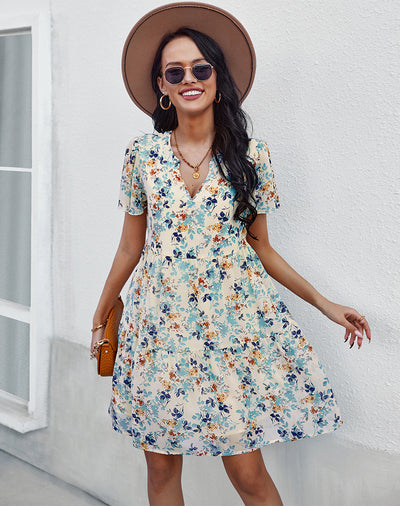 Women Printed Summer Mini Dress