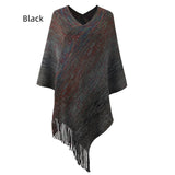 Cashmere Striped Cloak Fringed Pullover Dhawl