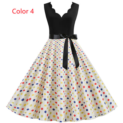 Sleeveless V-neck Burnt Print Dress