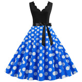 Sleeveless V-neck Wave Print Dress